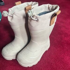 Kamik Kids Light Beige Waterproof Snow Boots with Drawstring Top